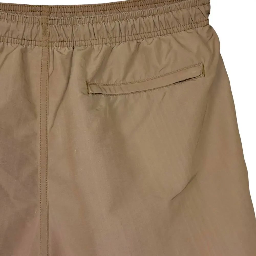 Stussy Big Basic Brown Water Shorts Men's Medium Tour Logo Swim Trunks Lined